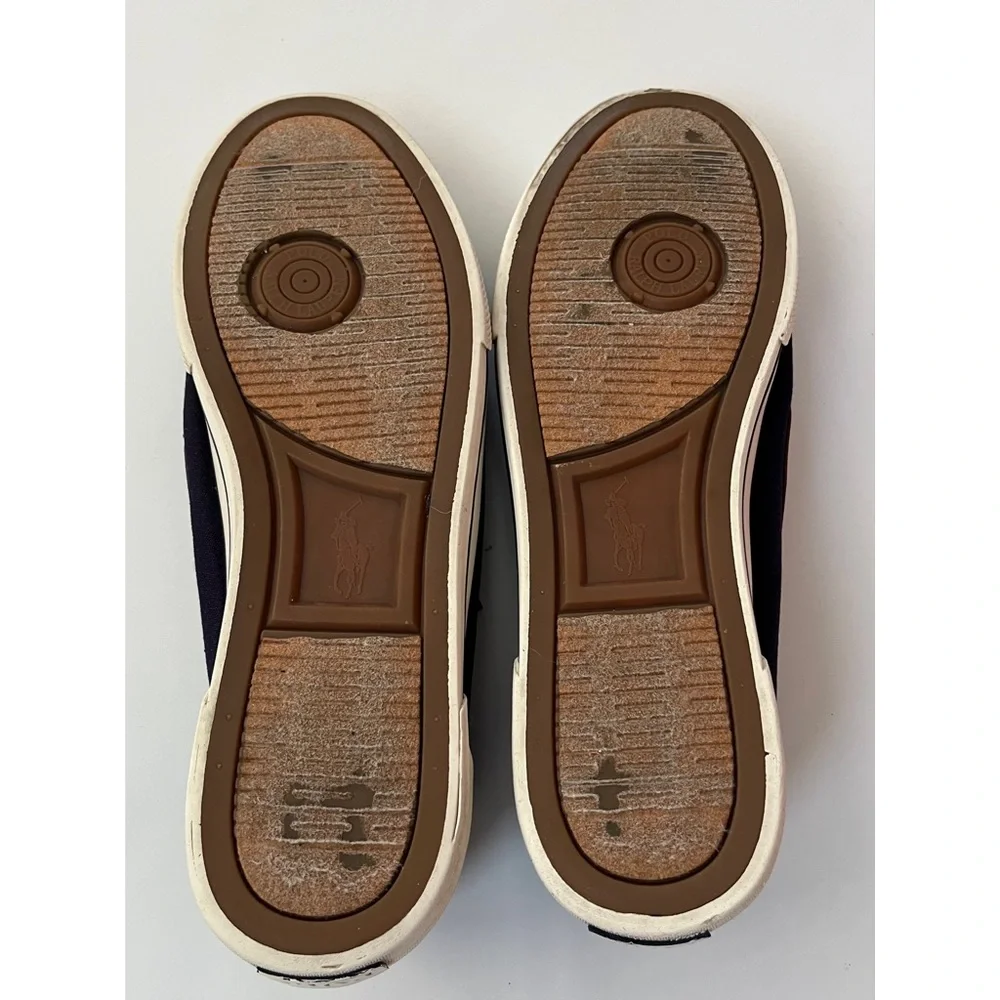 Polo Ralph Lauren Men’s Rylander Blue and Brown Canvas Boat Shoes 11D